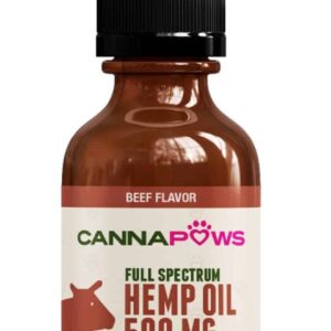 CannaPaws Full Spectrum Hemp Oil – Beef Flavor (30ml • 500mg)