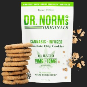 Dr Norms cannabis infused chocolate chip cookies