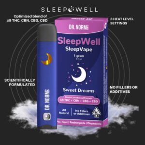 SLEEP WELL DR. NORM 1G THC+CBN+CBN ALL NATURAL Pre heat , Recharcgable, Disposable