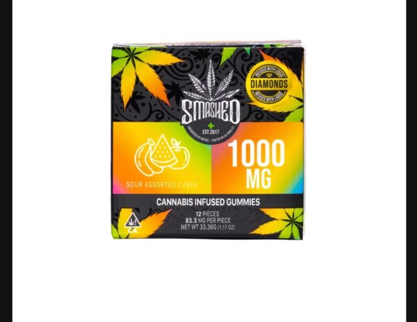SMASHED Assorted Cubes Cannabis Infused Gummies -HYBRID